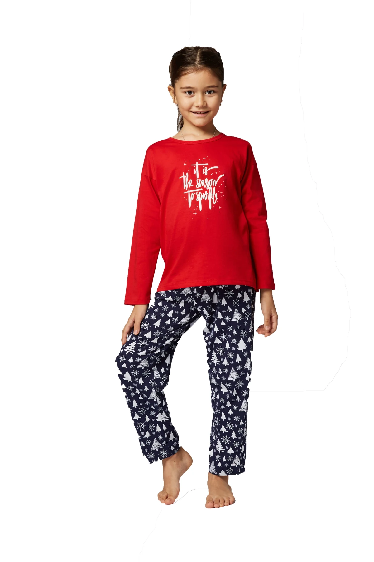 Pijama de Craciun pentru fetite-Imprimat-2/3 ani